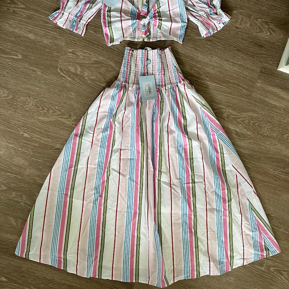 The Delphine Nap Skirt - Rainbow stripe / XXS
